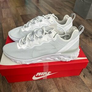 Nike React Element 55 - Brand new in box - White - men’s size 9